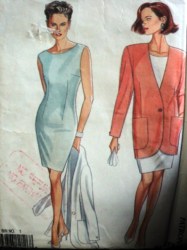 7667 EZ 1 BUTTON PANEL JACKET,FIT SLVLSS DRESS PATTERN 8-20